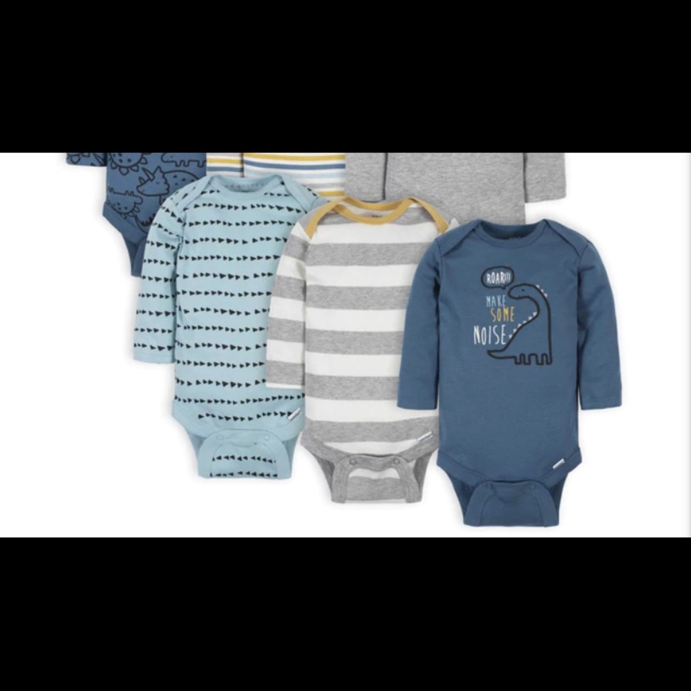 NWT 3-Pack Baby Boys Dinosaur Long Sleeve Onesies® Bodysuits -size 3-6m 🦖🦕
